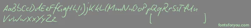 Czcionka BiroScript – zielone czcionki na szarym tle