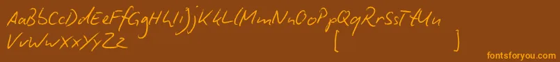 Fonte BiroScript – fontes laranjas em um fundo marrom