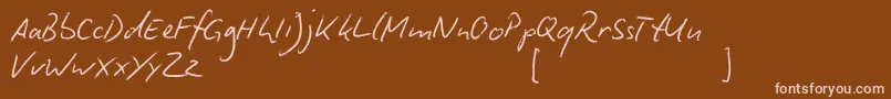 BiroScript Font – Pink Fonts on Brown Background