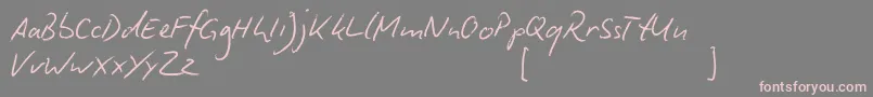 Czcionka BiroScript – różowe czcionki na szarym tle
