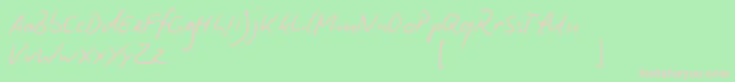 フォントBiroScript – 緑の背景にピンクのフォント