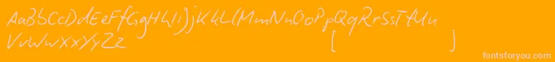 fuente BiroScript – Fuentes Rosadas Sobre Fondo Naranja