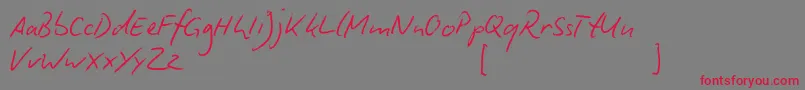 Fonte BiroScript – fontes vermelhas em um fundo cinza