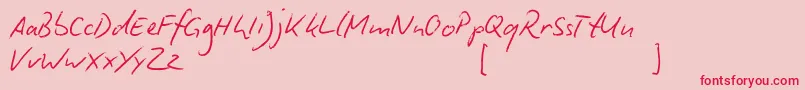 BiroScript Font – Red Fonts on Pink Background