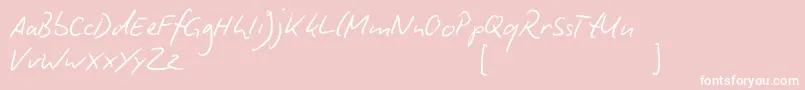 BiroScript Font – White Fonts on Pink Background