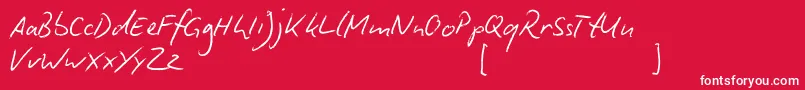 BiroScript Font – White Fonts on Red Background