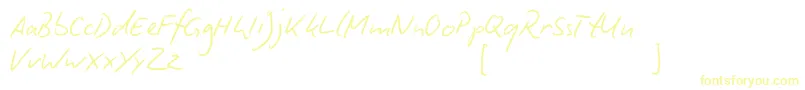 Fonte BiroScript – fontes amarelas em um fundo branco