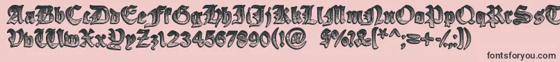 YeOldeOak Font – Black Fonts on Pink Background