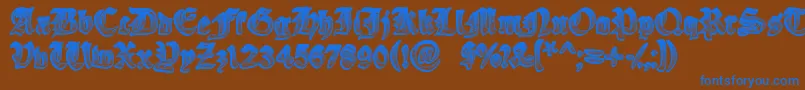 YeOldeOak Font – Blue Fonts on Brown Background