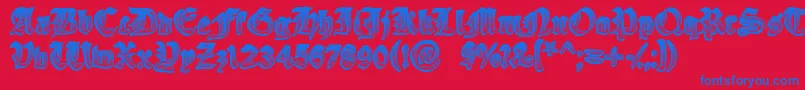 YeOldeOak Font – Blue Fonts on Red Background