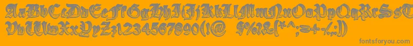 YeOldeOak-Schriftart – Graue Schriften auf orangefarbenem Hintergrund