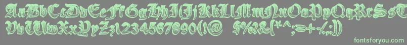 フォントYeOldeOak – 灰色の背景に緑のフォント