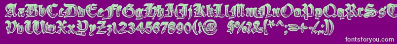 フォントYeOldeOak – 紫の背景に緑のフォント