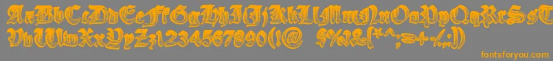 YeOldeOak-Schriftart – Orangefarbene Schriften auf grauem Hintergrund