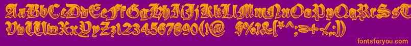 YeOldeOak Font – Orange Fonts on Purple Background