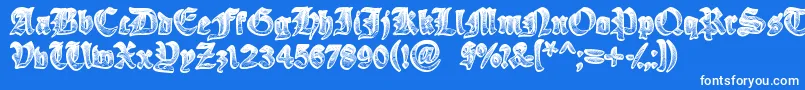 YeOldeOak Font – White Fonts on Blue Background