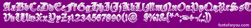 YeOldeOak Font – White Fonts on Purple Background