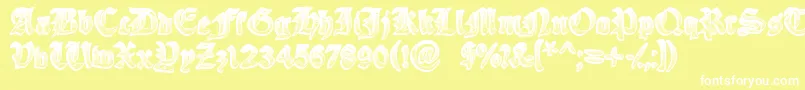 Шрифт YeOldeOak – белые шрифты на жёлтом фоне