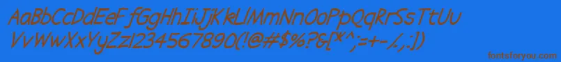 Abscissa Italic Font – Brown Fonts on Blue Background