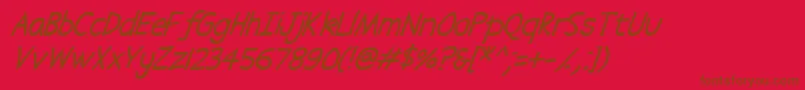 Abscissa Italic Font – Brown Fonts on Red Background