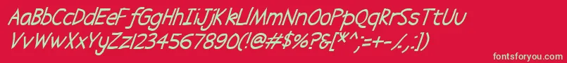 Abscissa Italic-fontti – vihreät fontit punaisella taustalla