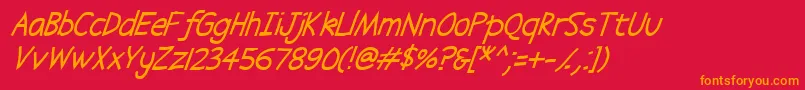 Fonte Abscissa Italic – fontes laranjas em um fundo vermelho