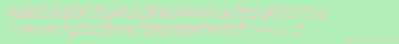 Abscissa Italic Font – Pink Fonts on Green Background