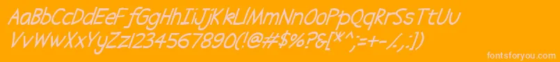 Abscissa Italic Font – Pink Fonts on Orange Background