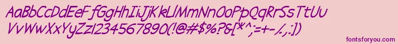 Abscissa Italic Font – Purple Fonts on Pink Background