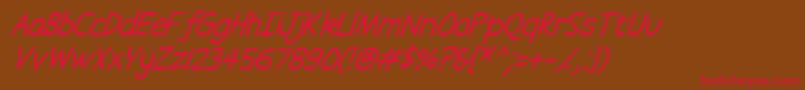 Abscissa Italic Font – Red Fonts on Brown Background