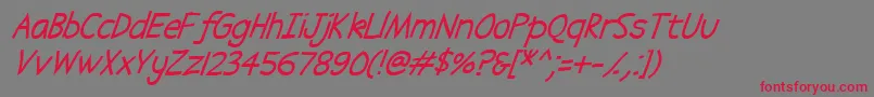 Abscissa Italic Font – Red Fonts on Gray Background