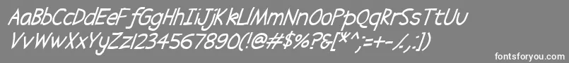 Шрифт Abscissa Italic – белые шрифты на сером фоне