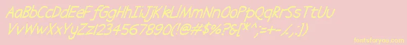 Abscissa Italic Font – Yellow Fonts on Pink Background