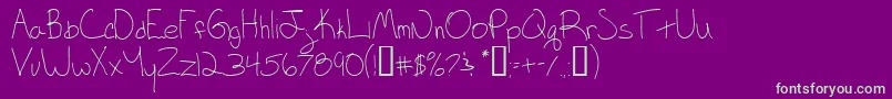Keagan Font – Green Fonts on Purple Background