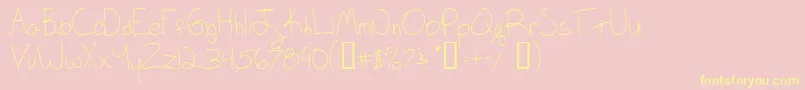 フォントKeagan – 黄色のフォント、ピンクの背景