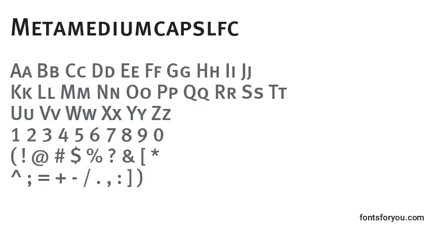 Czcionka Metamediumcapslfc – alfabet, cyfry, specjalne znaki