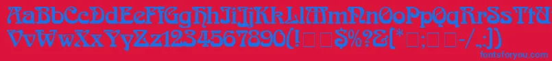 フォントArnold – 赤い背景に青い文字