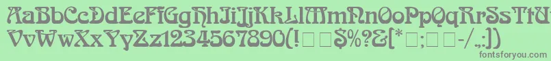 フォントArnold – 緑の背景に灰色の文字