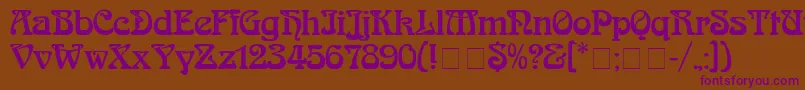 Arnold Font – Purple Fonts on Brown Background