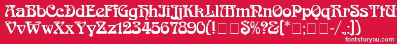 フォントArnold – 赤い背景に白い文字