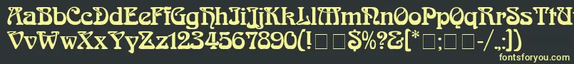 フォントArnold – 黒い背景に黄色の文字