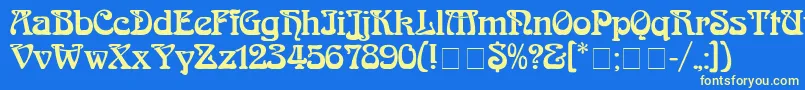 Arnold Font – Yellow Fonts on Blue Background