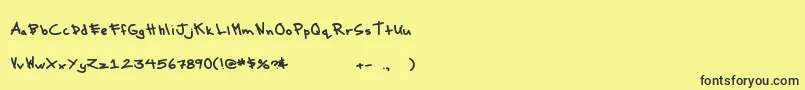 MtfMessy Font – Black Fonts on Yellow Background