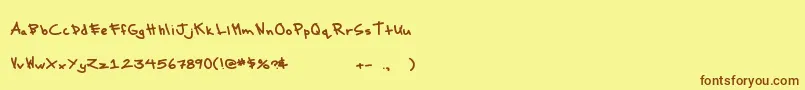 MtfMessy Font – Brown Fonts on Yellow Background