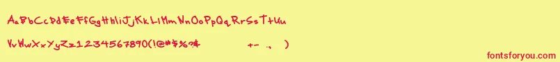 MtfMessy Font – Red Fonts on Yellow Background