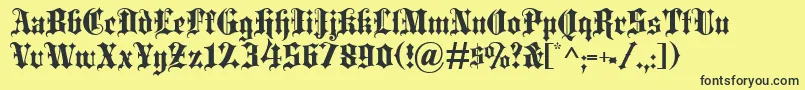 fuente Blackletter – Fuentes Negras Sobre Fondo Amarillo