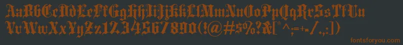 Blackletter-Schriftart – Braune Schriften auf schwarzem Hintergrund