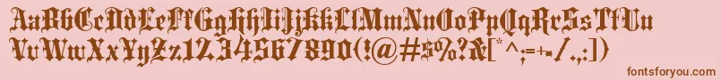 Blackletter Font – Brown Fonts on Pink Background