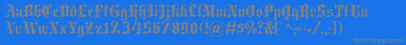 Blackletter Font – Gray Fonts on Blue Background