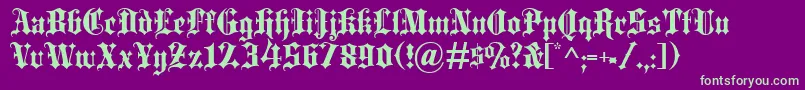 Blackletter Font – Green Fonts on Purple Background